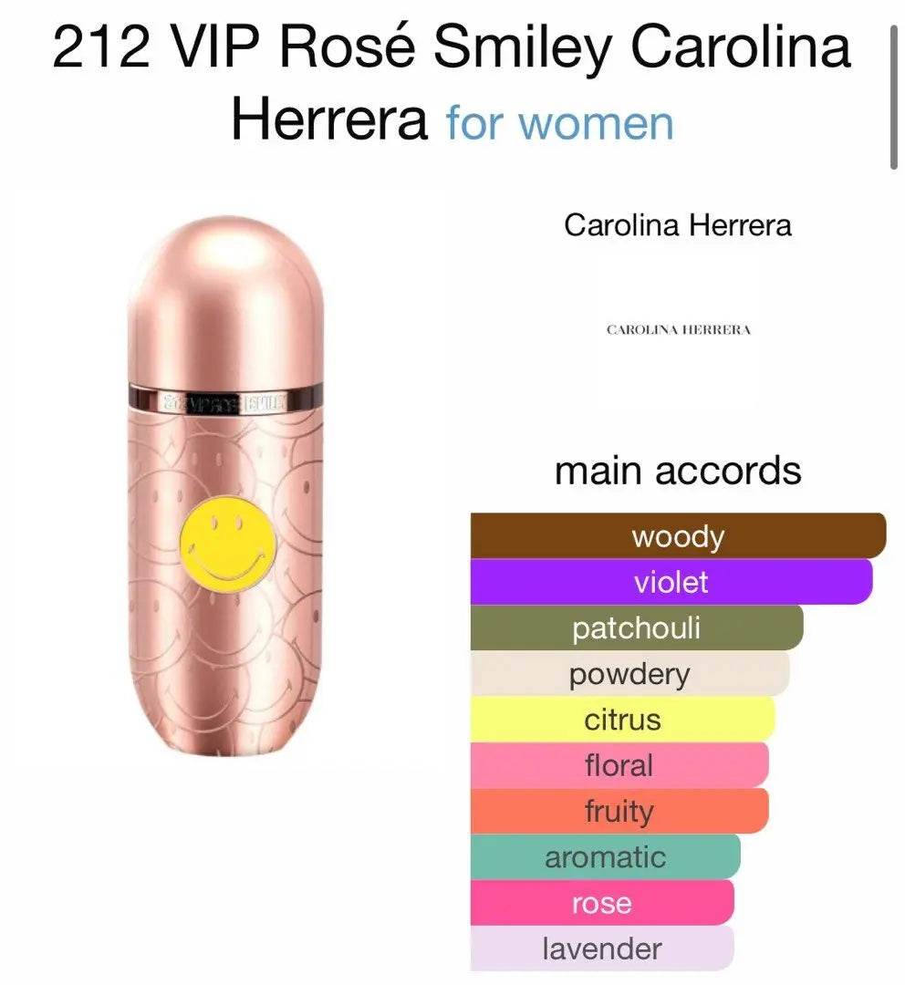 212 VIP Rosé Smiley EDP para mujer 80 ml - Aromática CR