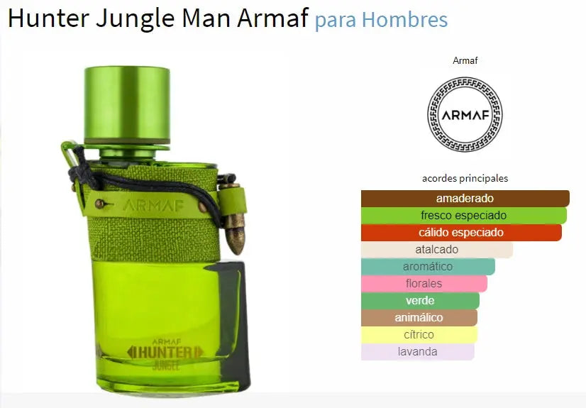 ARMAF Hunter Jungle EDP para hombre 100 ml - Aromática CR