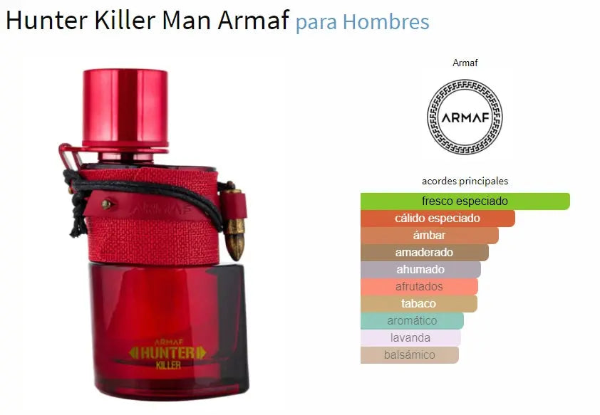 ARMAF Hunter Killer EDP para hombre 100 ml - Aromática CR