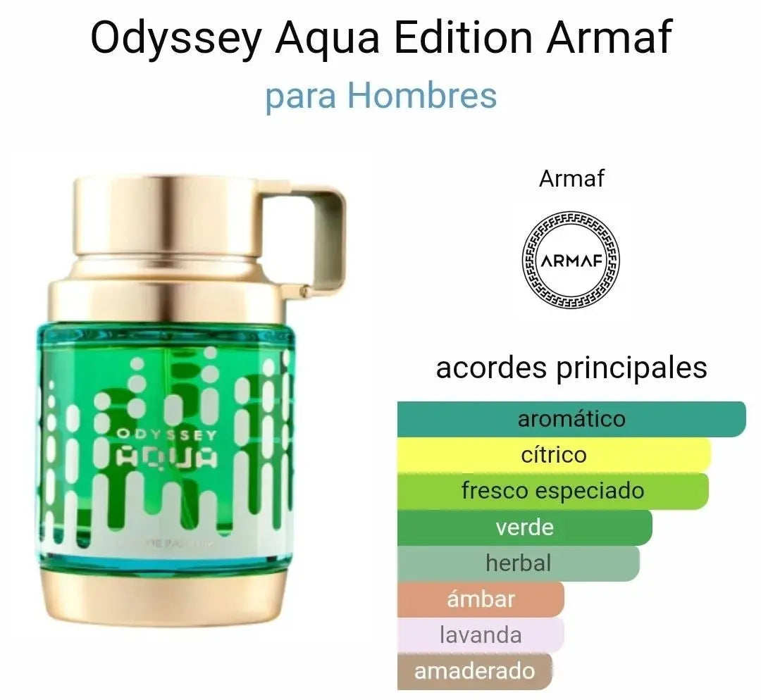 ARMAF Odyssey Aqua EDP para hombre 100 ml - Aromática CR