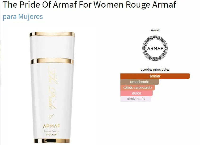 ARMAF The Pride of Armaf Rouge mujer EDP 100 ml - Aromática CR