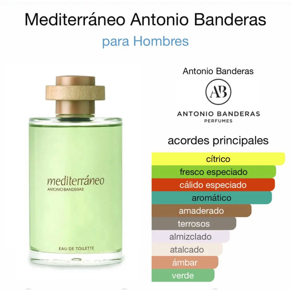 Antonio Banderas Mediterráneo EDT para hombre 100 ml - Aromática CR