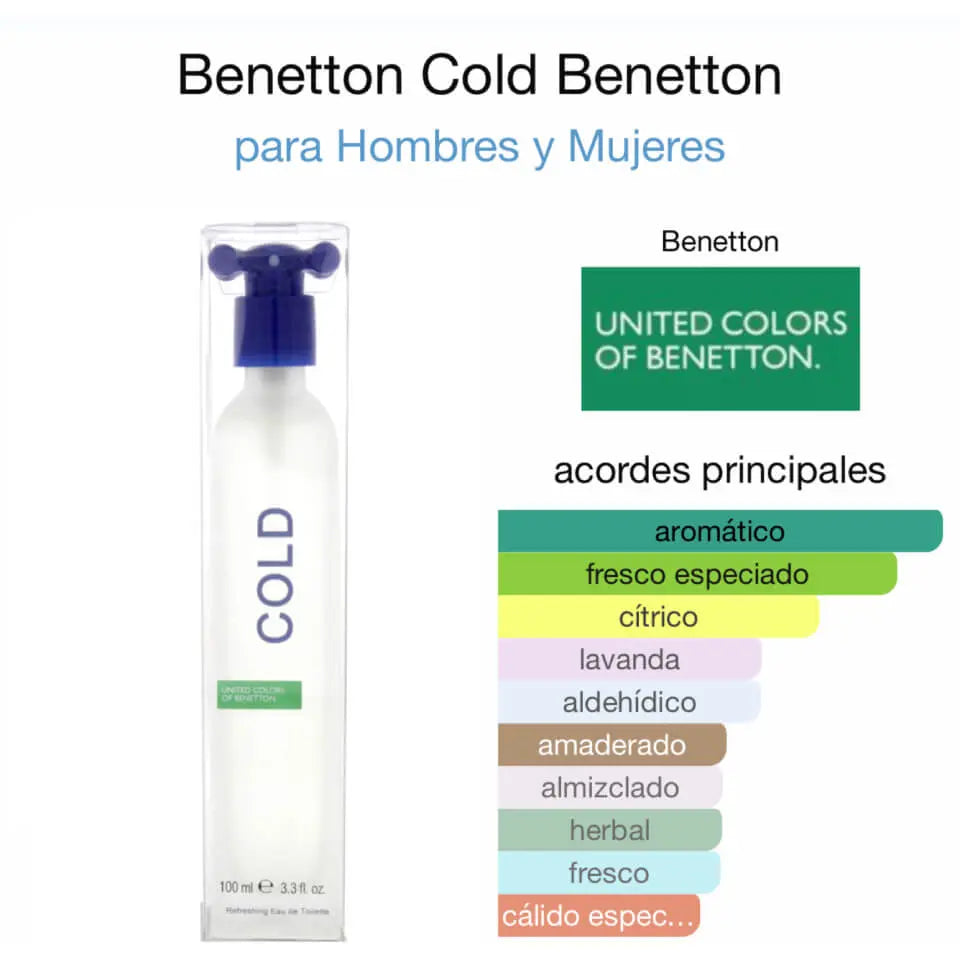 Benetton Cold EDT para hombre 100 ml - Aromática CR