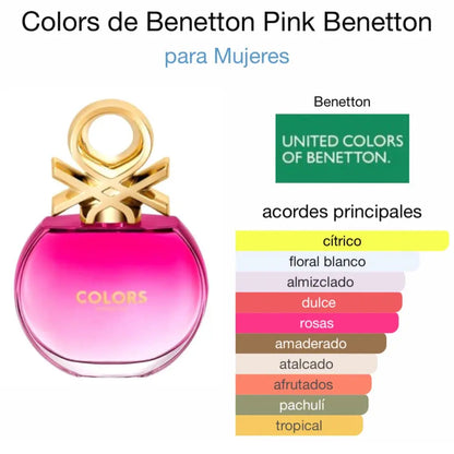 Benetton Colors Pink EDT para mujer 80 ml - Aromática CR