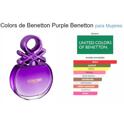 Benetton Colors Purple EDT para mujer 80 ml - Aromática CR