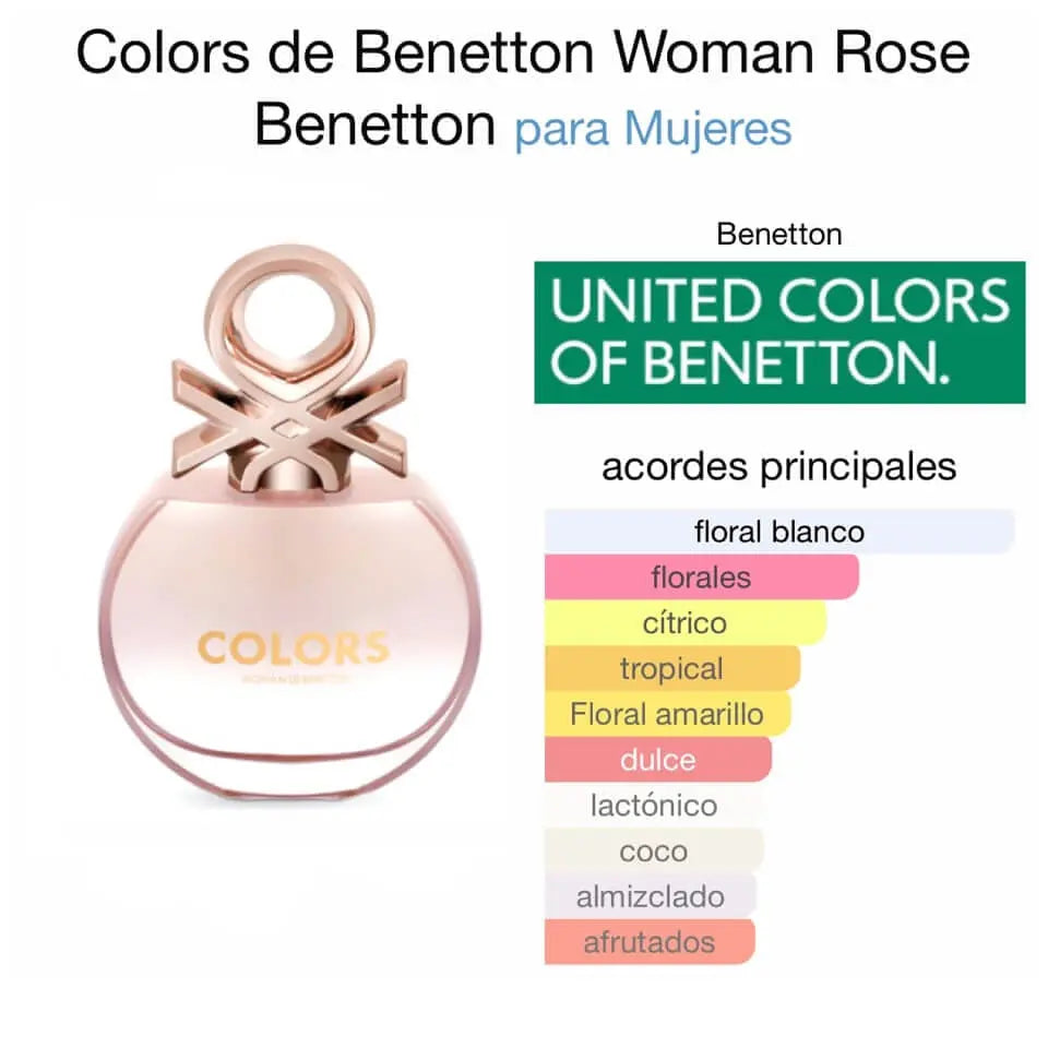 Benetton Colors Rose EDT para mujer 80 ml - Aromática CR