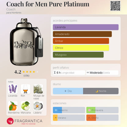 Coach for Men Pure Platinum - Aromática CR