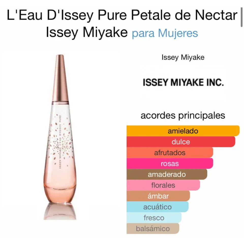 Issey Miyake Pure Petale de Nectar EDT para mujer 90 ml - Aromática CR