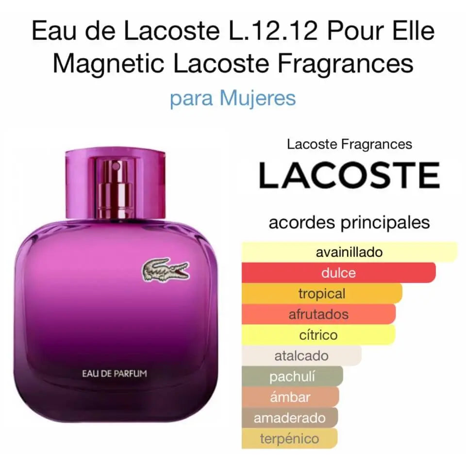 Lacoste L.12.12 Pour Elle Magnetic EDP para mujer 80 ml - Aromática CR