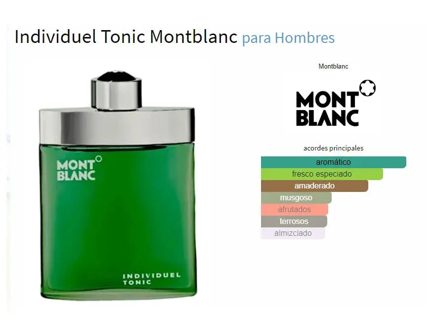 Montblanc Individuel Tonic EDT para hombre 100 ml - Aromática CR