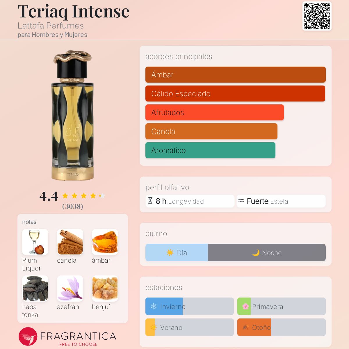 Lattafa Perfumes Teriaq Intense en Costa Rica – Aromática CR