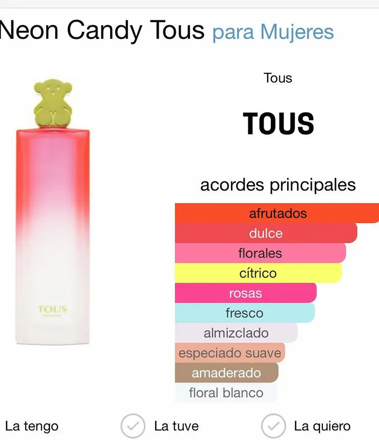 Tous Neon Candy EDT para mujer 90 ml - Aromática CR