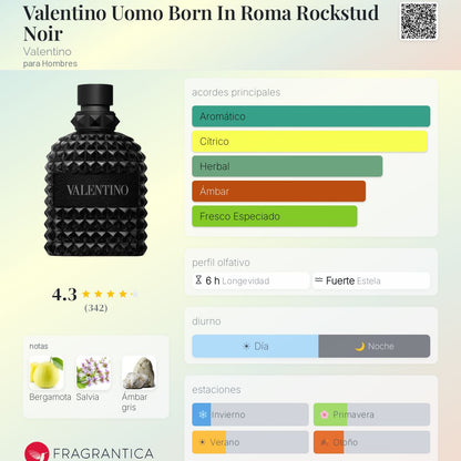 Valentino Uomo Born In Roma Rockstud Noir - Aromática CR